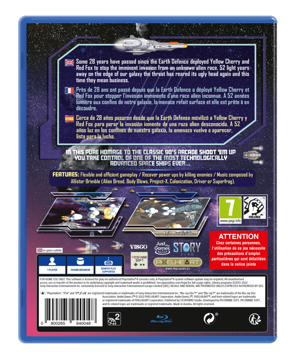 Andro Dunos 2 PS4 - Jeux Vidéo Physique - PixelHeart - Shop Just for Games