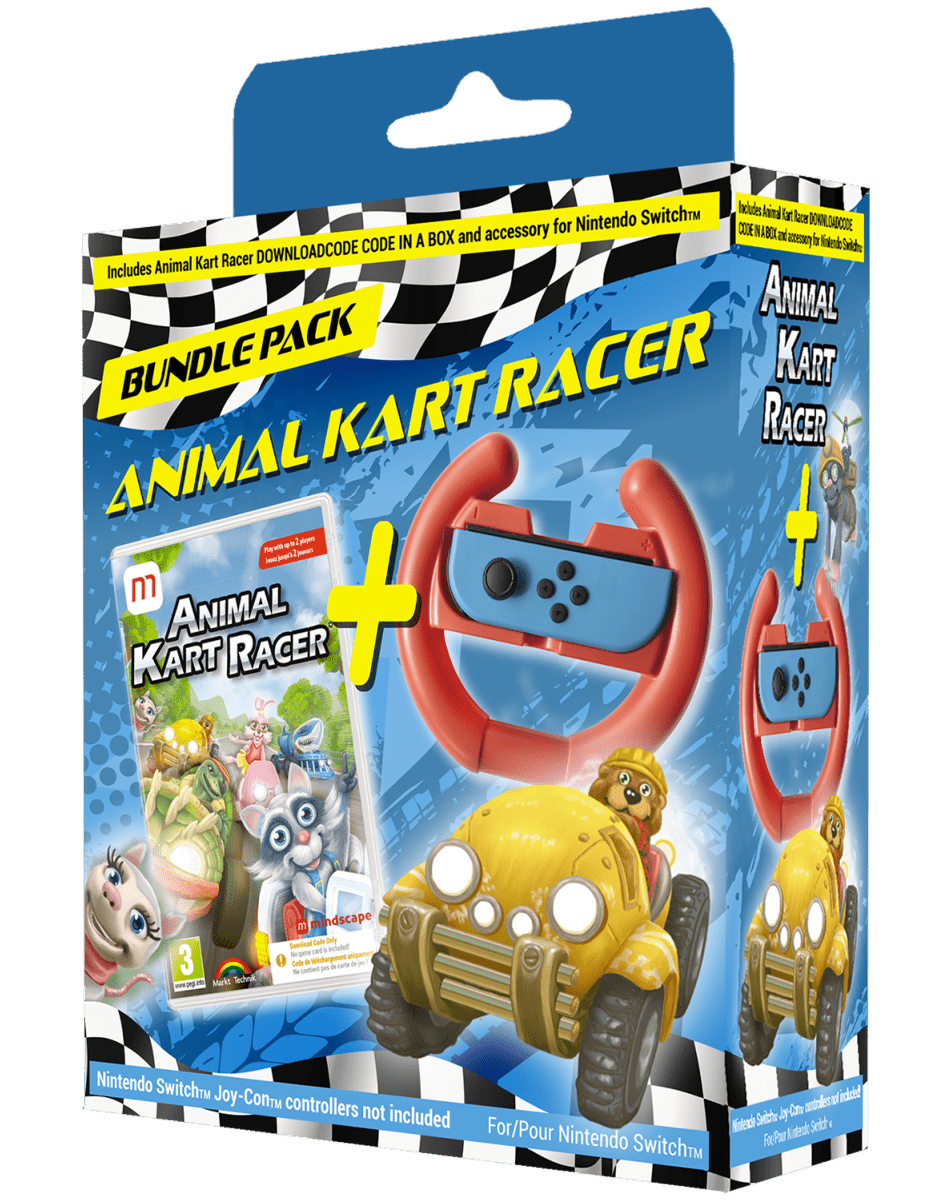Animal Kart Racer code CIAB + Volant Nintendo SWITCH - Jeux Vidéo Code de Téléchargement - MINDSCAPE - Shop Just for Games