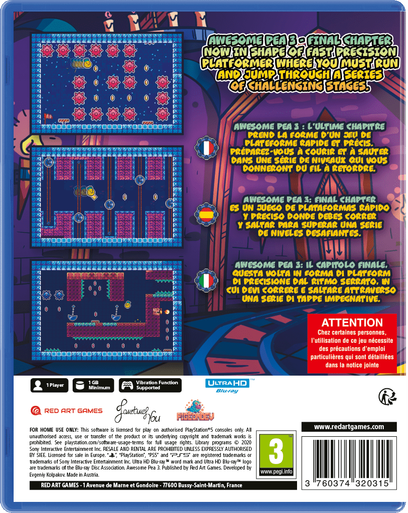 Awesome Pea 3 PS5 - Jeux Vidéo Physique - Red Art Games - Shop Just for Games