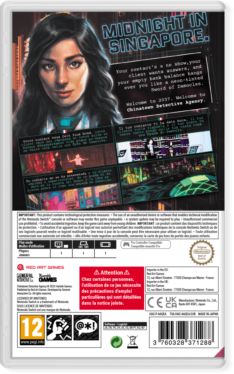 Chinatown Detective Agency Nintendo Switch - Jeux Vidéo Physique - Red Art Games - Shop Just for Games