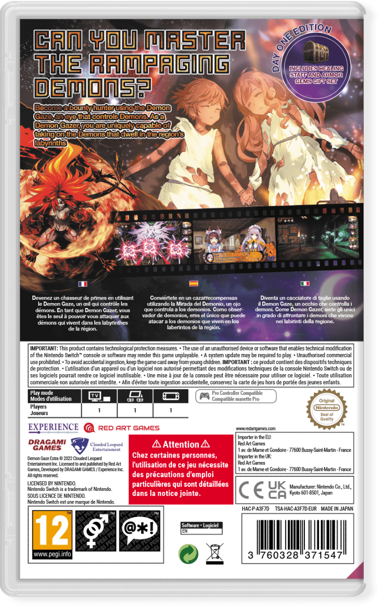 Demon Gaze Extra Nintendo SWITCH - Jeux Vidéo Physique - Red Art Games - Shop Just for Games