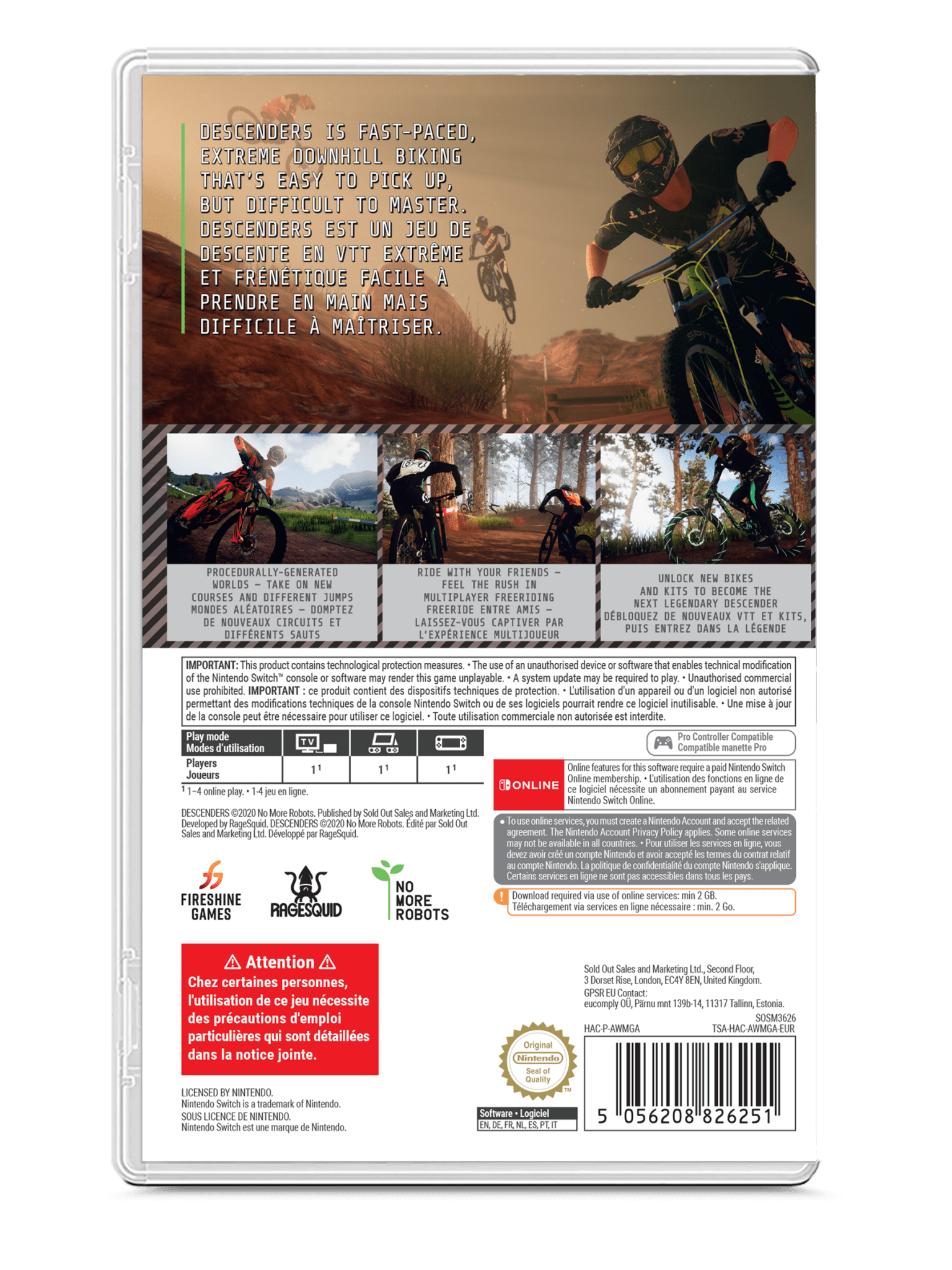 Descenders Nintendo Switch (Code de téléchargement) - Jeux Vidéo Code de Téléchargement - Fireshine - Shop Just for Games