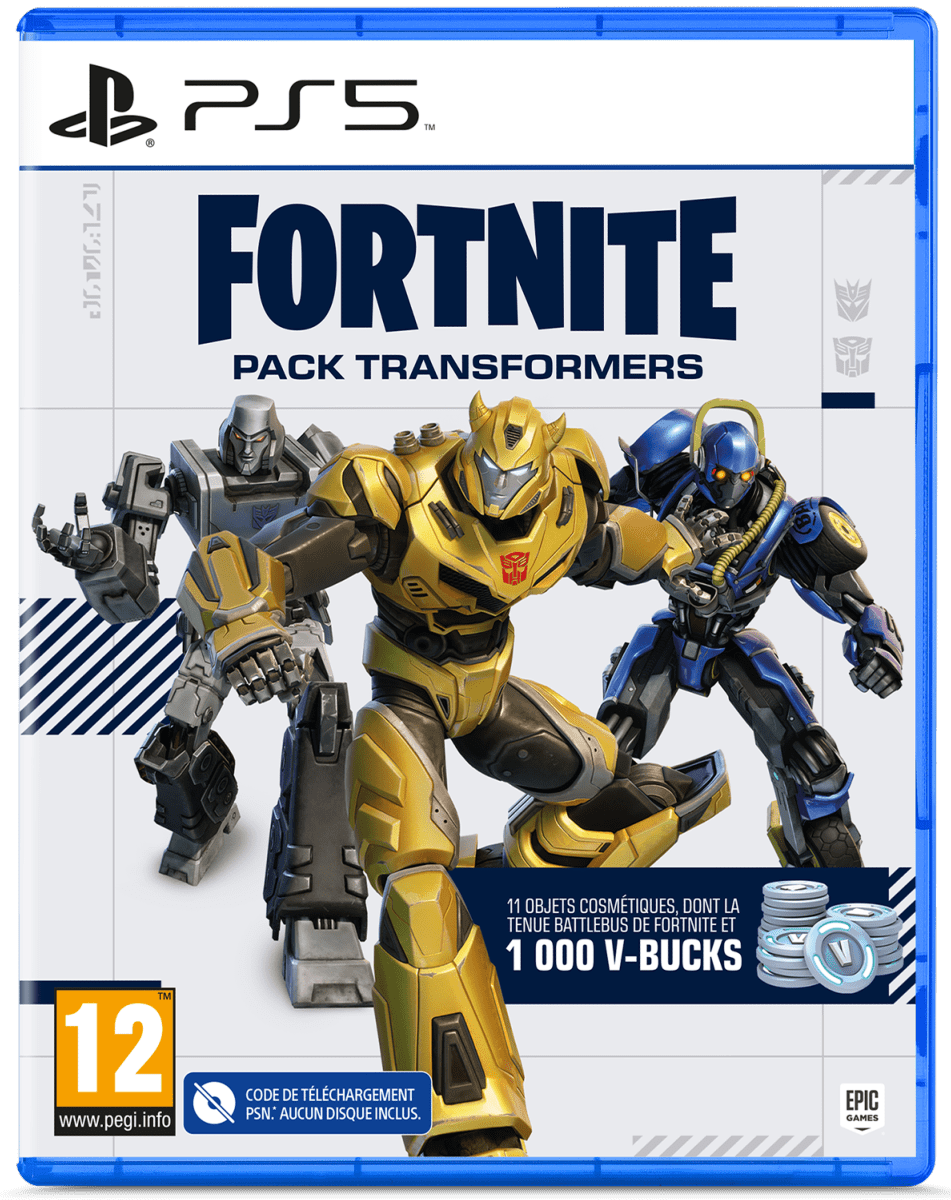 Fortnite Pack Transformers PS5 - 1000 V - Bucks inclus ! - Jeux Vidéo Code de Téléchargement - Epic Games - Shop Just for Games