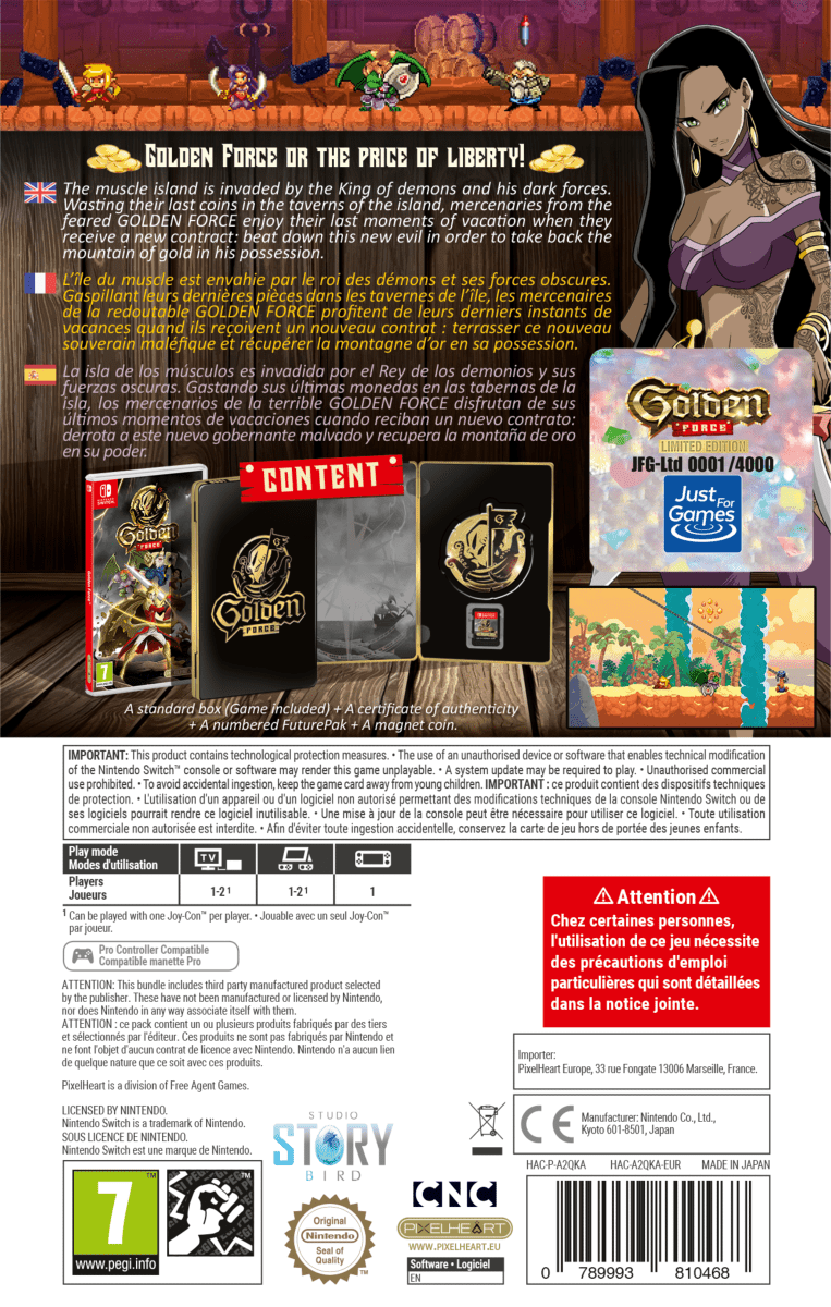Golden Force Edition Limitée FuturePak Switch - Jeux Vidéo Physique - PixelHeart - Shop Just for Games