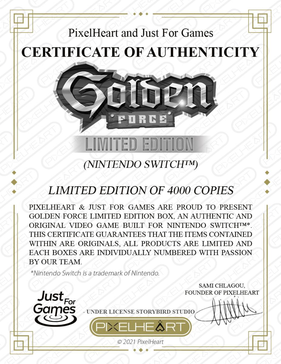 Golden Force Edition Limitée FuturePak Switch - Jeux Vidéo Physique - PixelHeart - Shop Just for Games