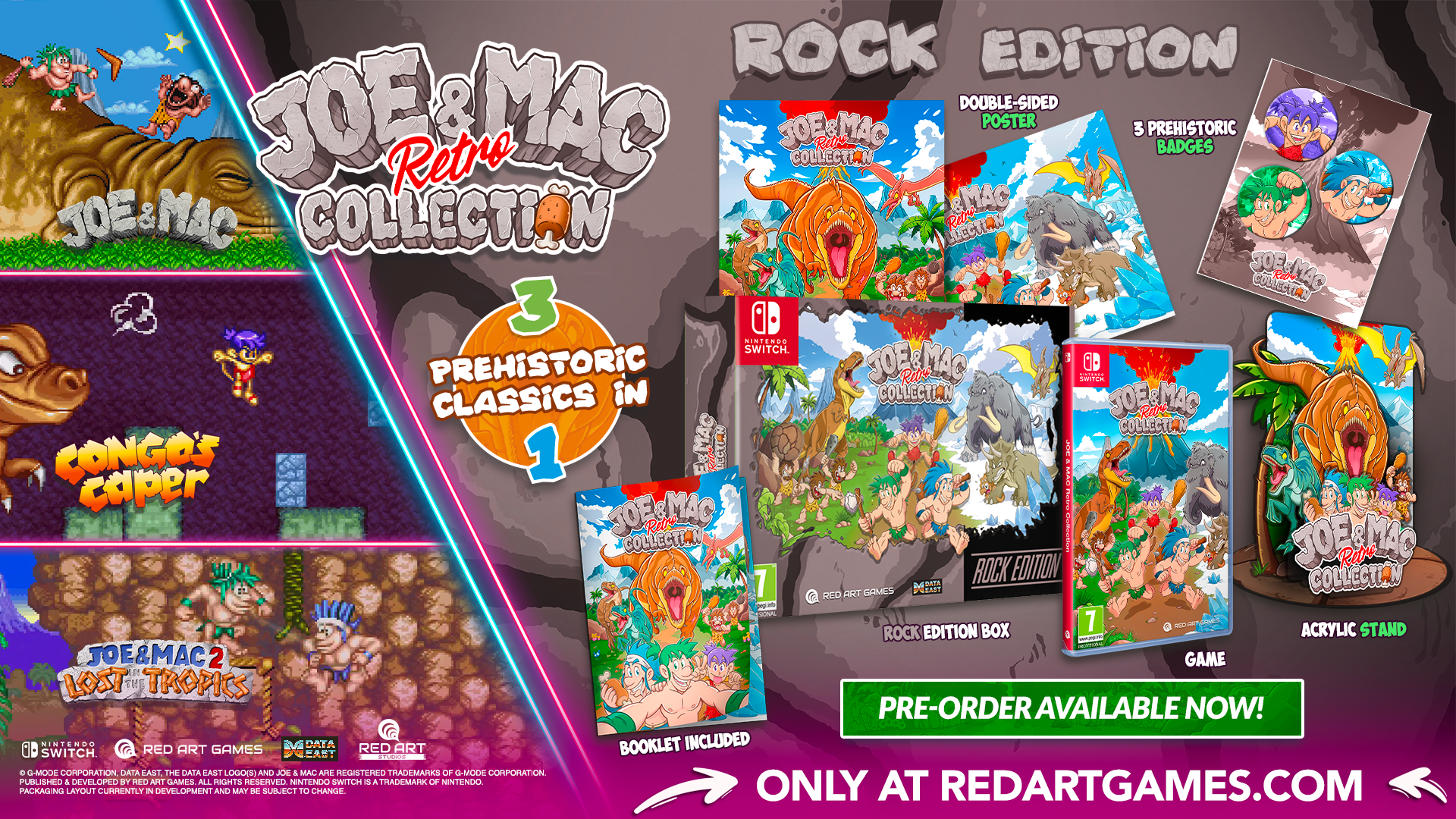 Joe & Mac Retro Collection Rock Edition Nintendo Switch - Jeux Vidéo Physique - Red Art Games - Shop Just for Games