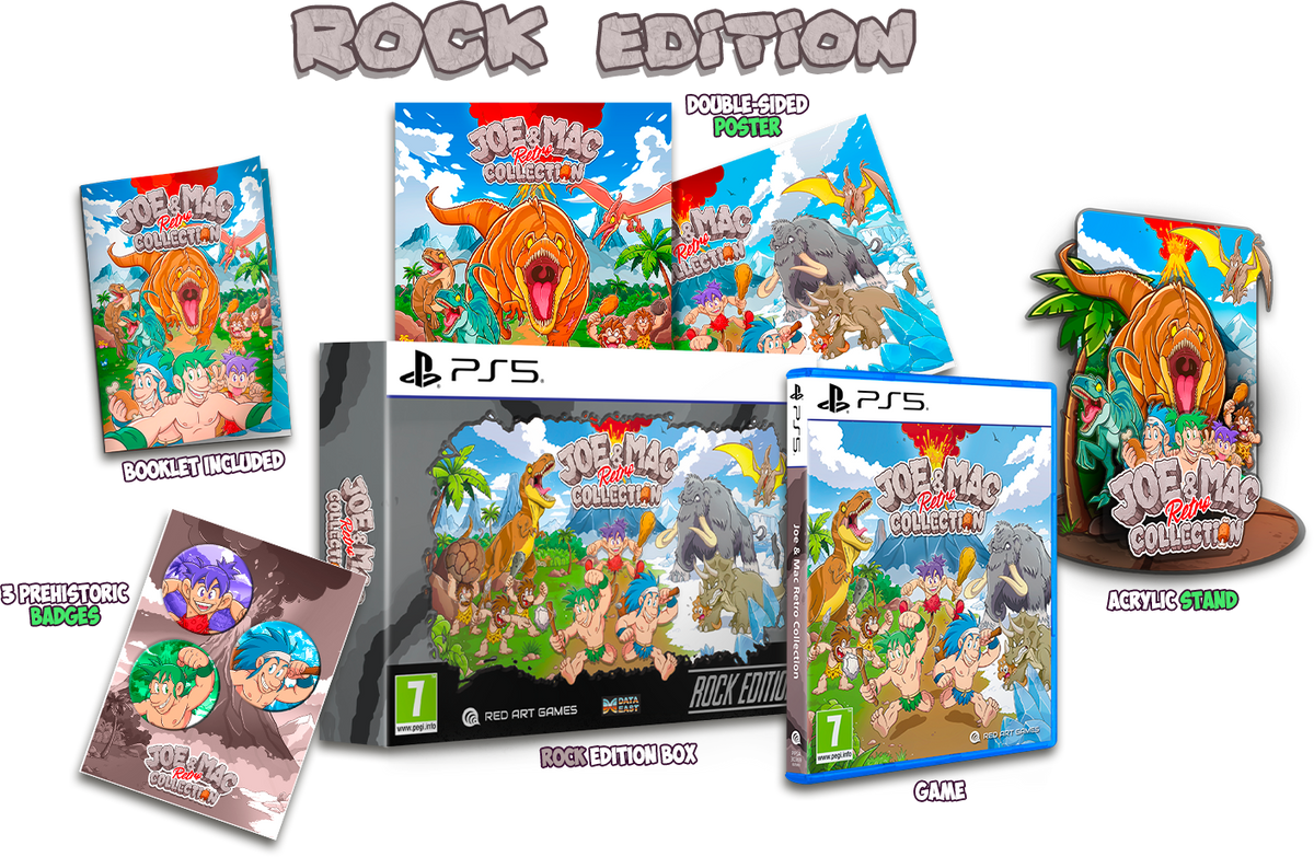 Joe & Mac Retro Collection Rock Edition PS5 - Jeux Vidéo Physique - Red Art Games - Shop Just for Games