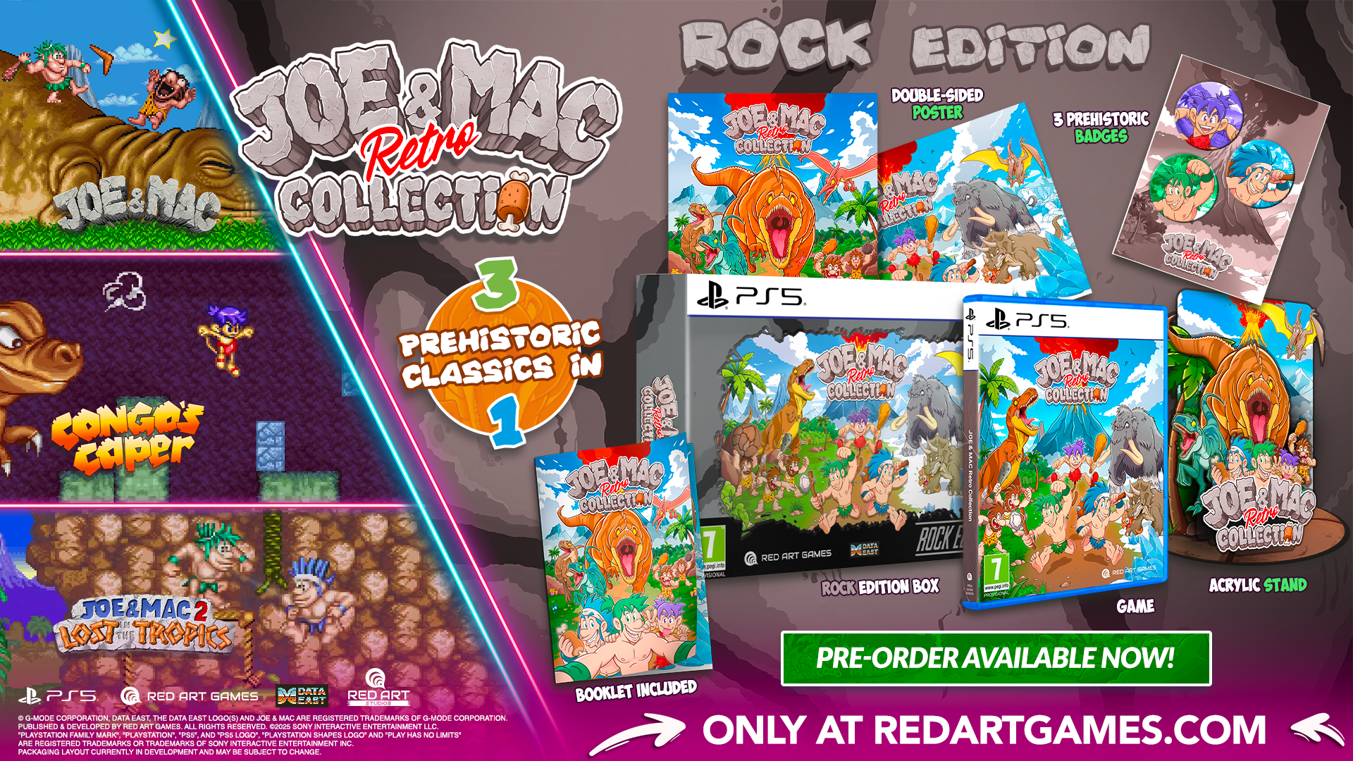 Joe & Mac Retro Collection Rock Edition PS5 - Jeux Vidéo Physique - Red Art Games - Shop Just for Games