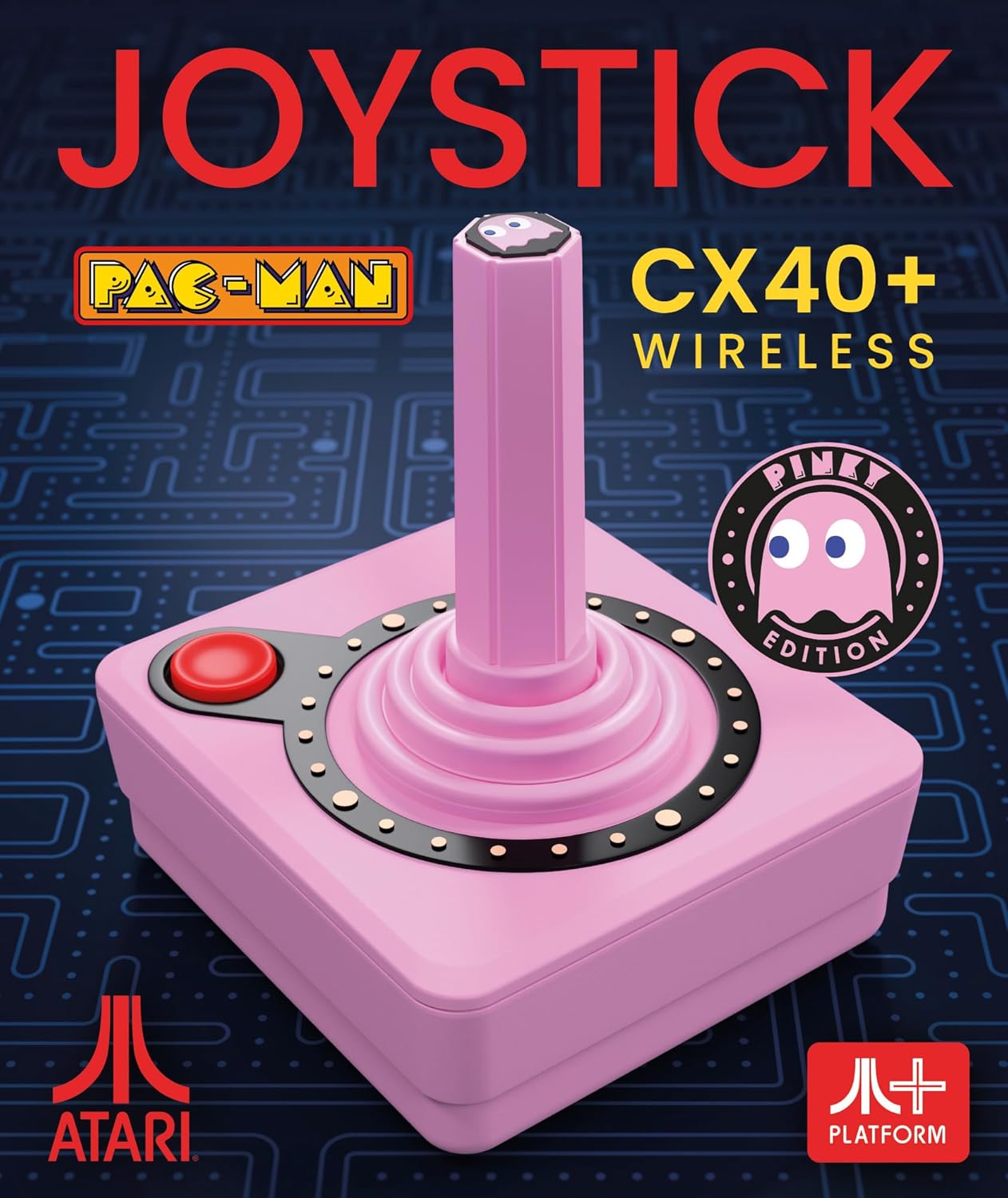 Pac - Man CX - 40+ Joystick sans fil - Rose Pinky - Manettes - Atari - Shop Just for Games