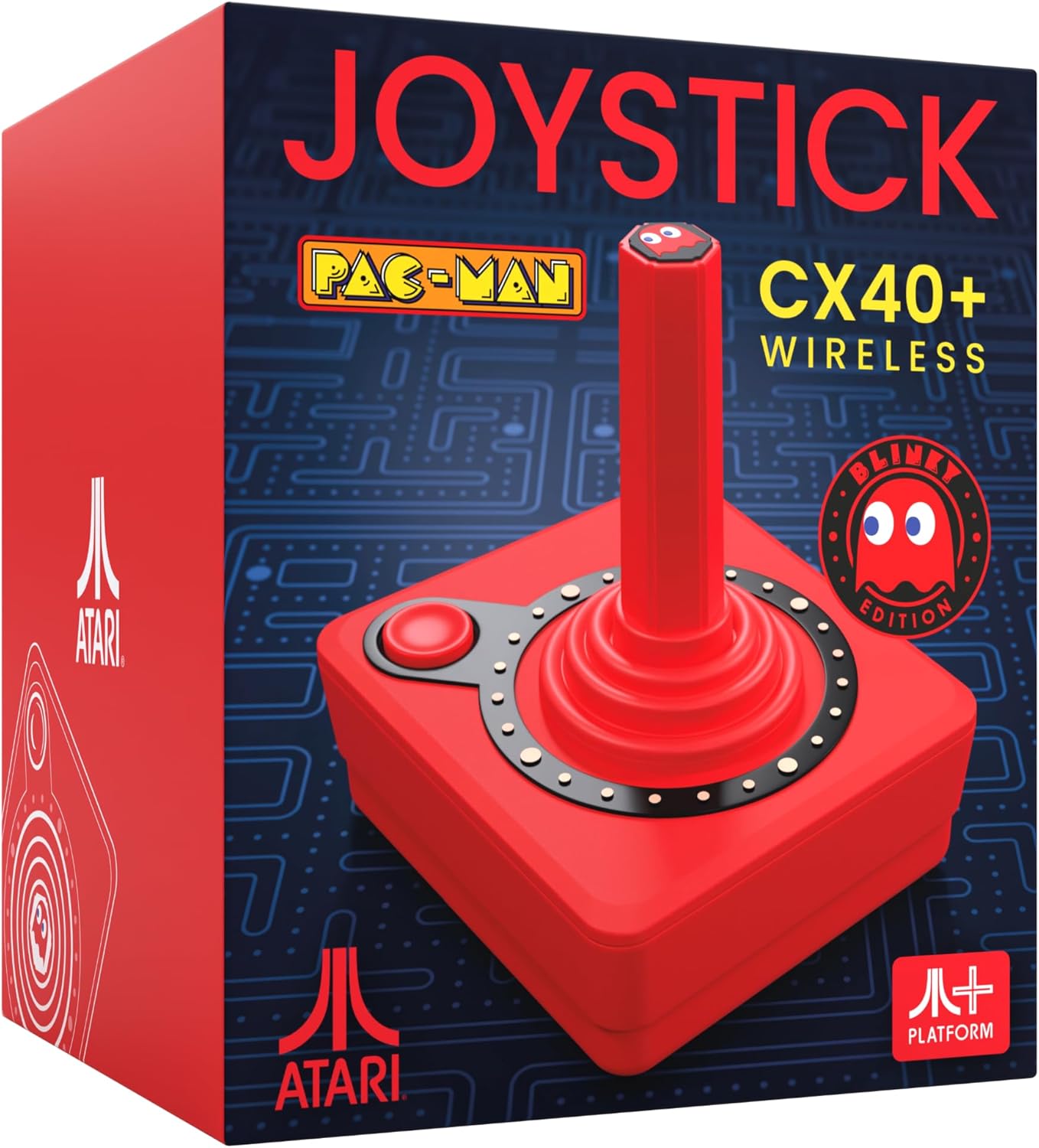Pac - Man CX - 40+ Joystick sans fil - Rouge Blinky - Manettes - Atari - Shop Just for Games