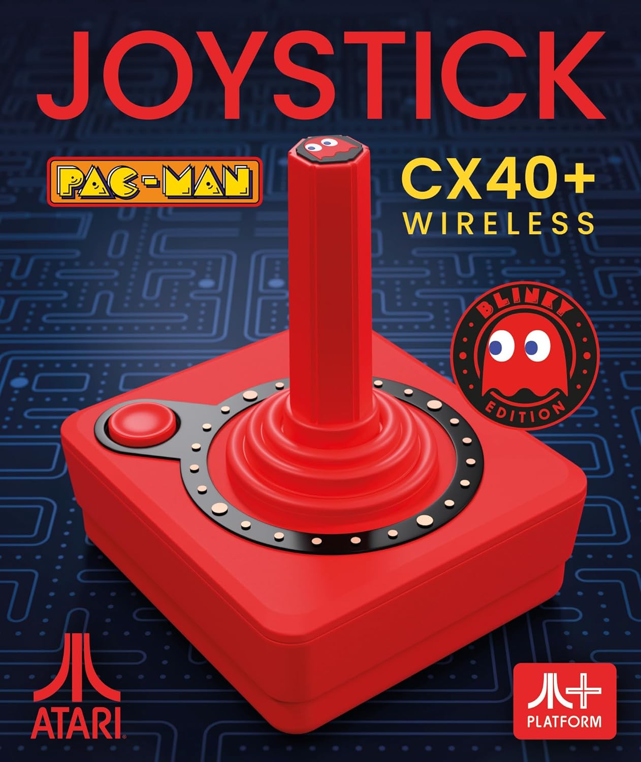 Pac - Man CX - 40+ Joystick sans fil - Rouge Blinky - Manettes - Atari - Shop Just for Games