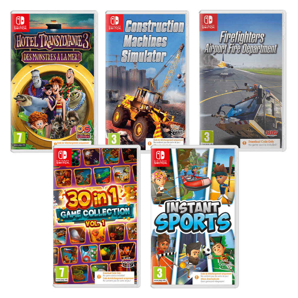 Pack 5 jeux pour enfants Nintendo Switch (Code in a Box) - Jeux Vidéo Code de Téléchargement - Just For Games - Shop Just for Games