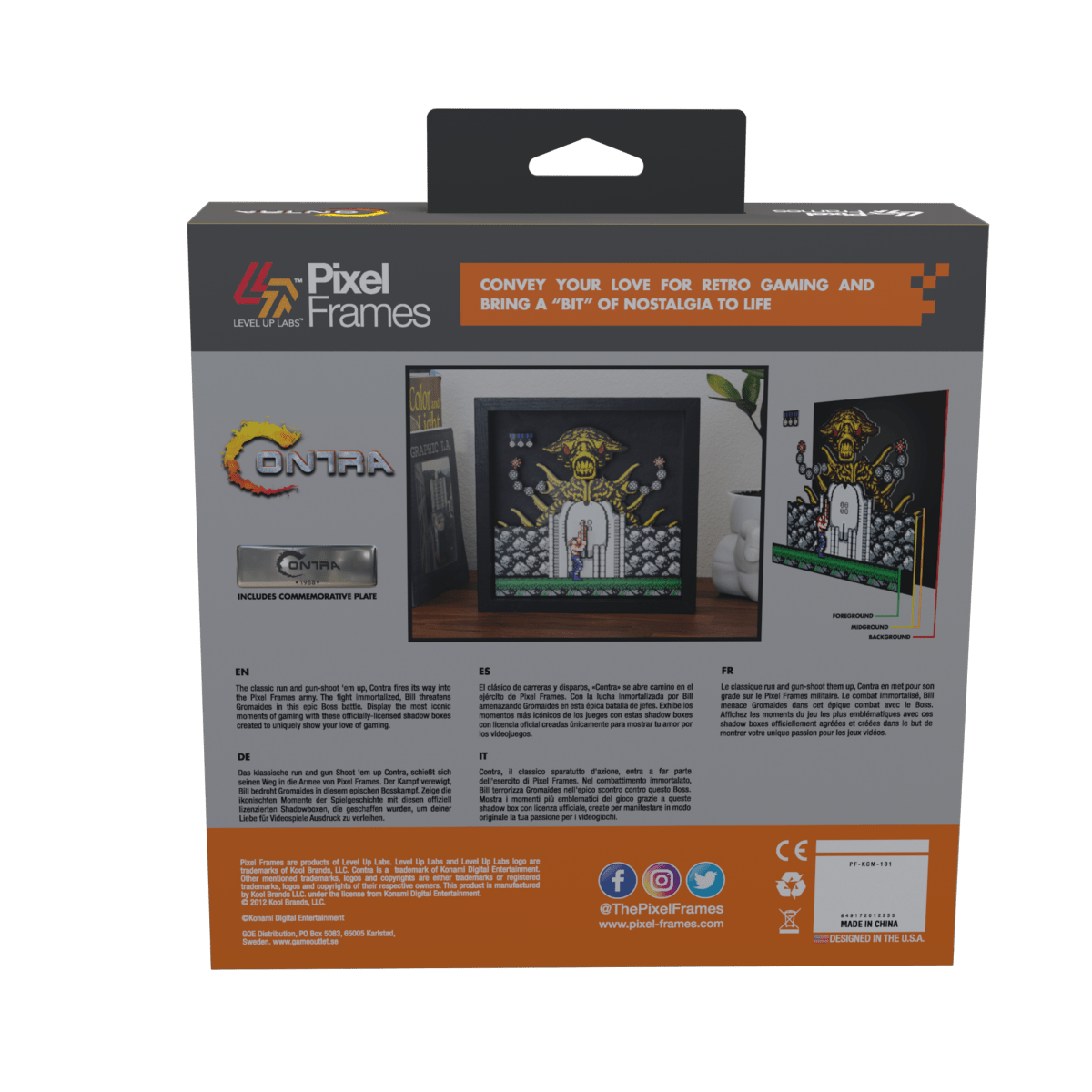 Pixel Frames Contra NES - Taille L 23x23cm - Pixel Frames - Level Up Labs - Shop Just for Games