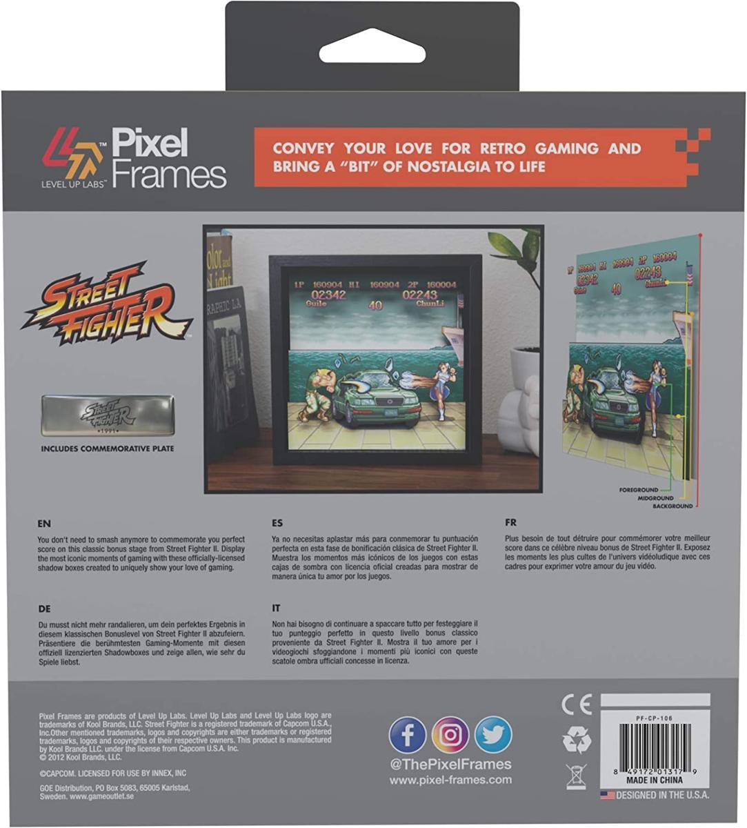 Pixel Frames Street Fighter II : Car Scene - 23 x 23 cm - Pixel Frames - Level Up Labs - Shop Just for Games