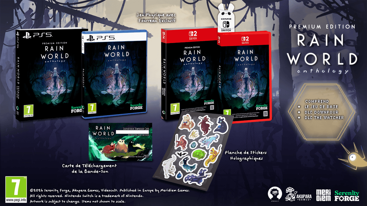 RAIN WORLD: ANTHOLOGY PREMIUM EDITION Switch 2 - Jeux Vidéo Physique - Meridiem - Shop Just for Games