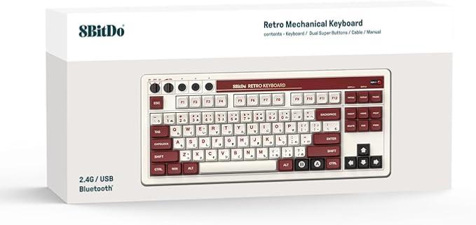 Retro Mechanical Keyboard Fami Edition (Clavier Qwerty 87 touches - DISPOSITION ANSI / ANSI LAYOUT) - Claviers - 8Bitdo - Shop Just for Games
