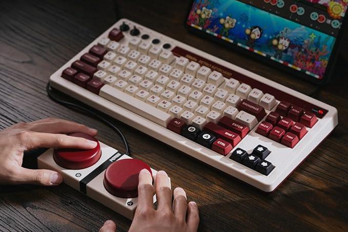 Retro Mechanical Keyboard Fami Edition (Clavier Qwerty 87 touches - DISPOSITION ANSI / ANSI LAYOUT) - Claviers - 8Bitdo - Shop Just for Games