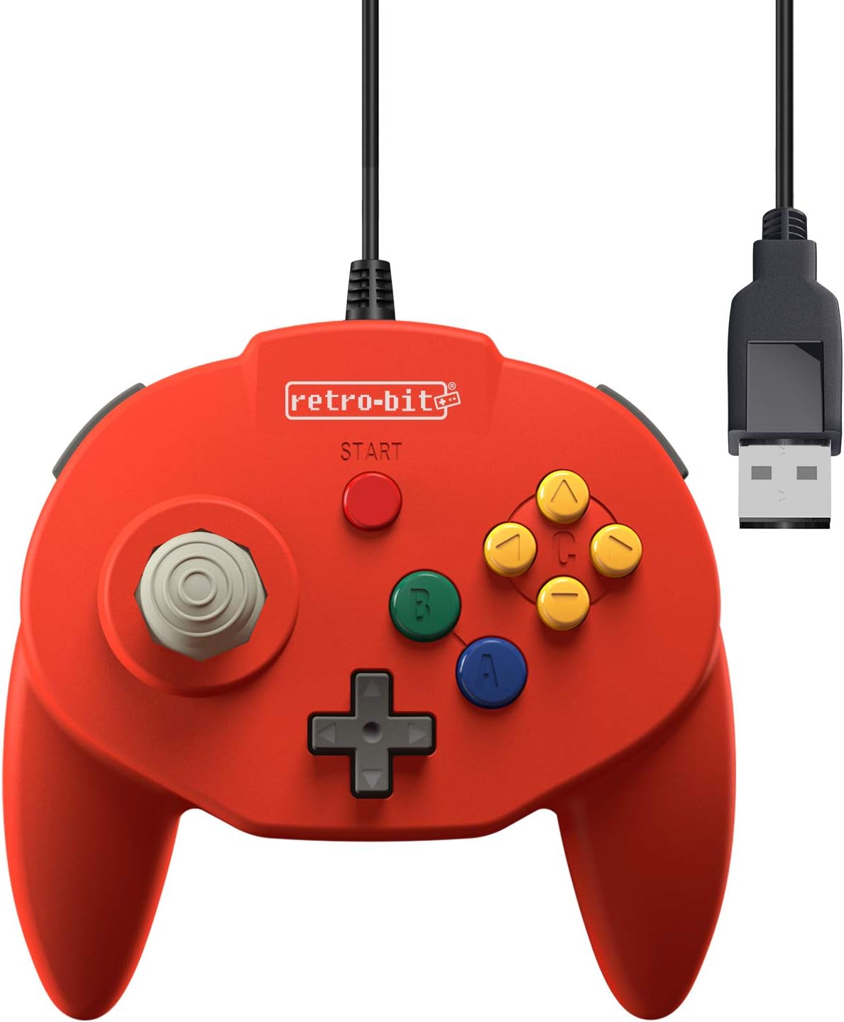 Retrobit - Tribute 64 USB Wired Controller - Red - Manettes - retro-bit - Shop Just for Games