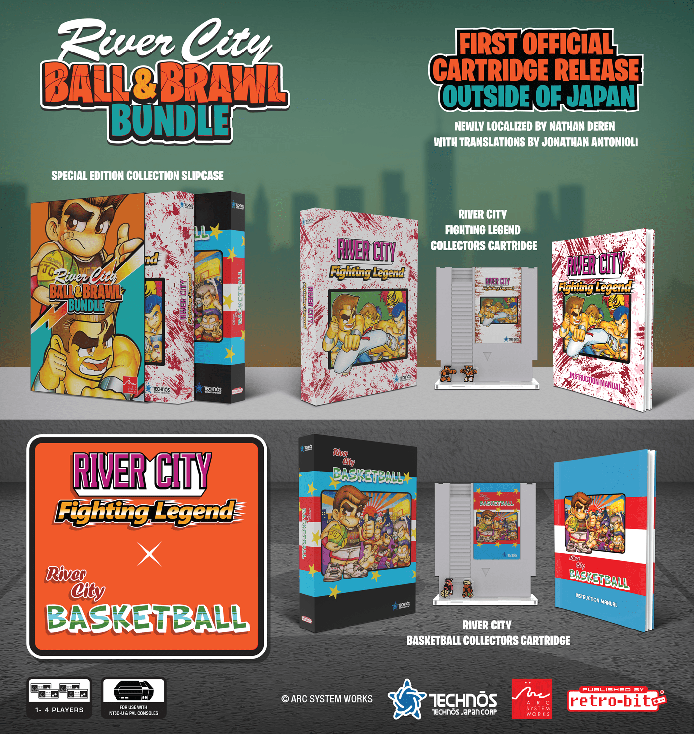 River City Ball & Brawl Bundle NES - Jeux Vidéo Cartouche - retro - bit - Shop Just for Games