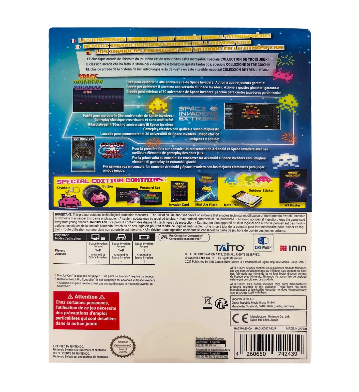 Space Invaders Forever Special Edition Nintendo Switch - Jeux Vidéo Physique - ININ - Shop Just for Games