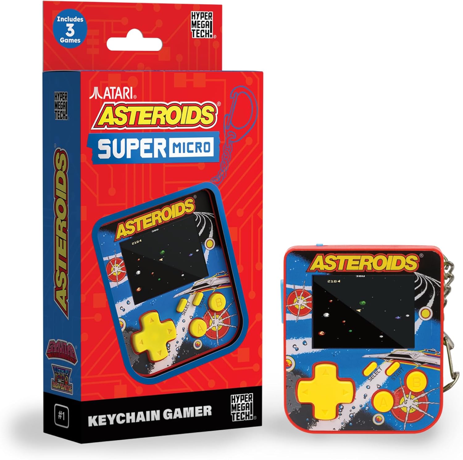 Super Micro Atari Asteroids Porte Clefs Gamer - Console portable - Evercade - Shop Just for Games