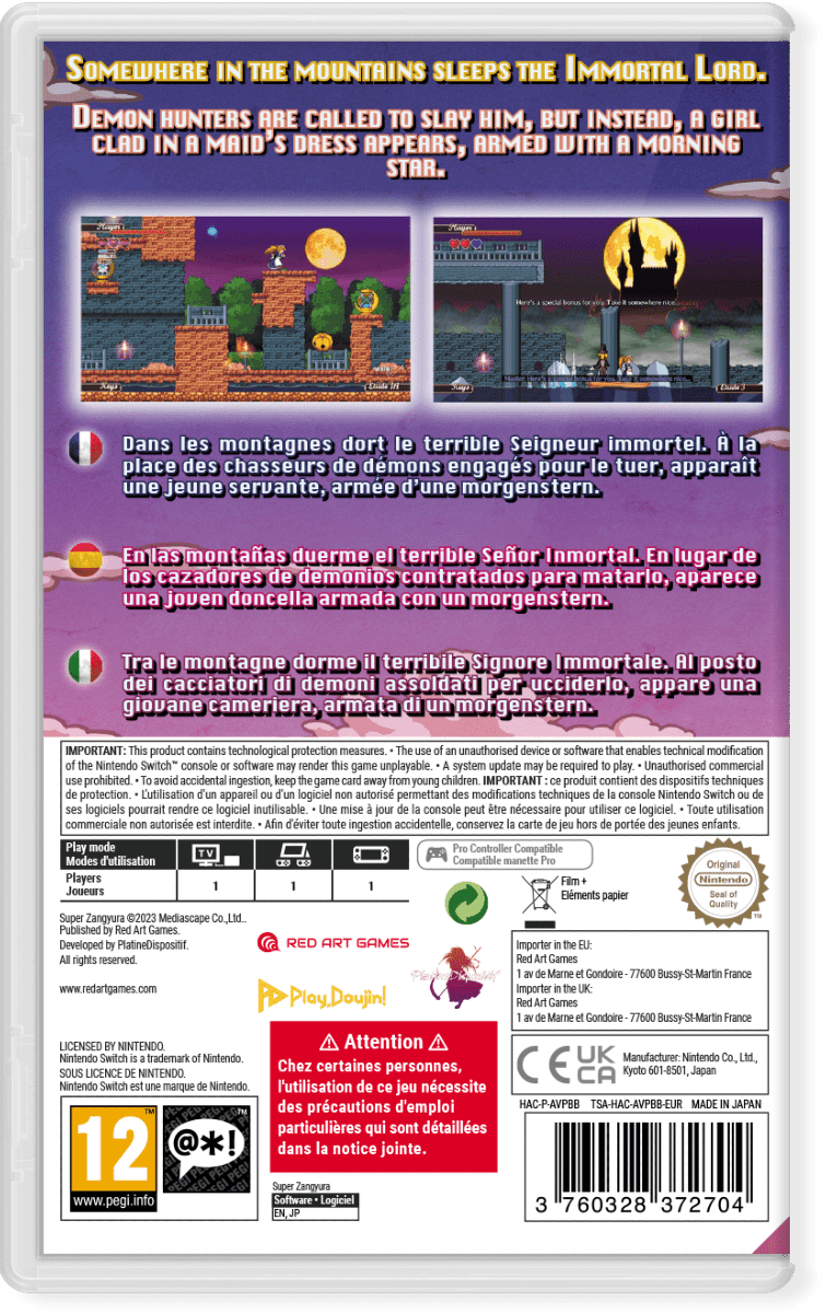 Super Zangyura Nintendo SWITCH - Jeux Vidéo Physique - Red Art Games - Shop Just for Games