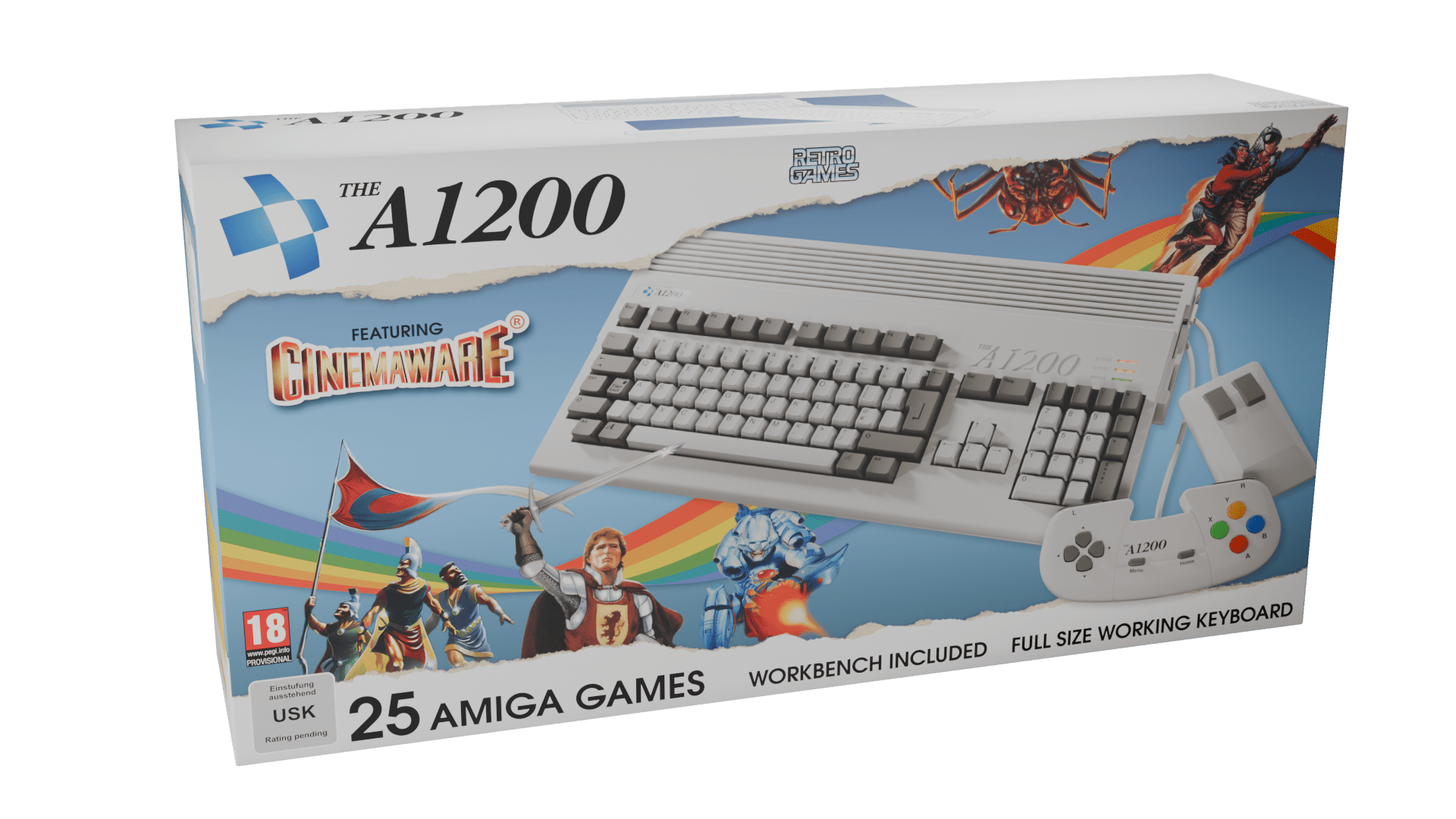 The A 1200 - Amiga 1200 + 25 Games - Full Size Keyboard, Mouse and Gam