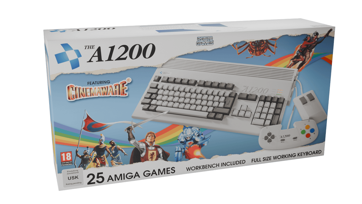 The A 1200 - Amiga 1200 +25 Jeux - Clavier Full Size, Souris et Manett